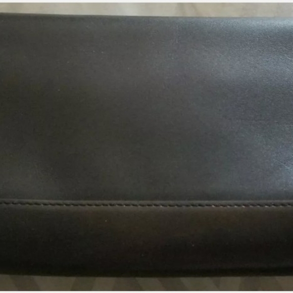 New Ralph Lauren Black Leather Clutch Bag.Built in makeup mirror in top flapPr - Picture 5 of 5